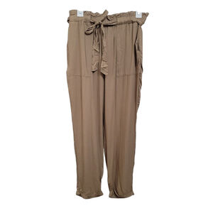 NWT Know One Cares Tan Paperbag Waist Pants
